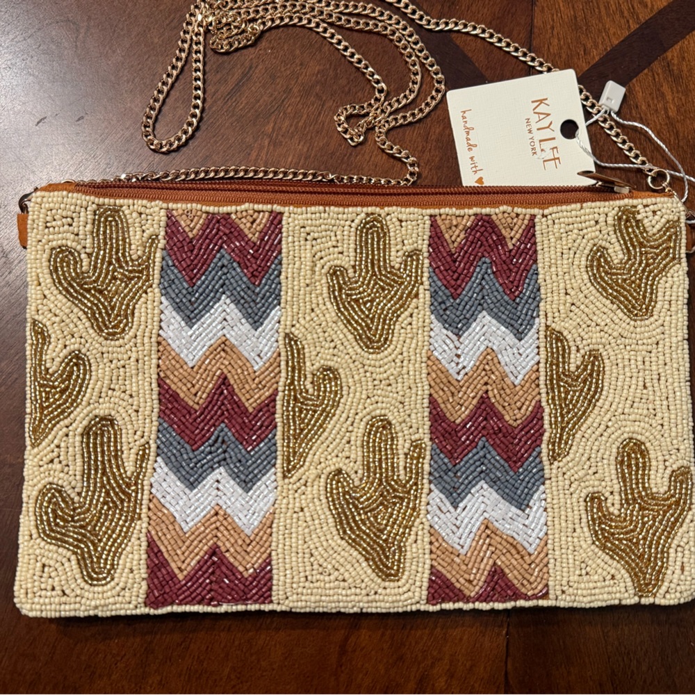 NWT Beaded Art cactus purse